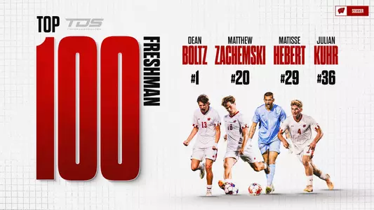 Men's soccer top 100 freshman graphic
