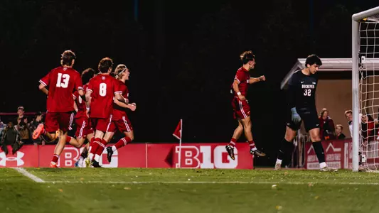 The Badgers celebrate a goal against Ohio State