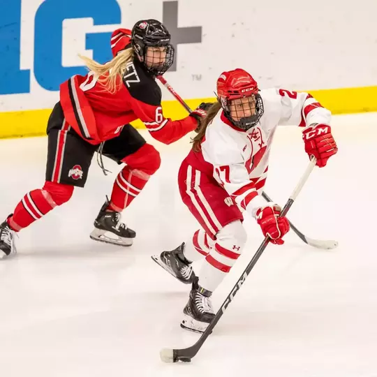 The #2 Wisconsin Badgers women’s hockey team loses to #1 Ohio State 3-1 in the LaBahn Arena at the University of Wisconsin- Madison on Feb. 23, 2024. (Photo by Taylor Wolfram / Wisconsin Athletics Communications)