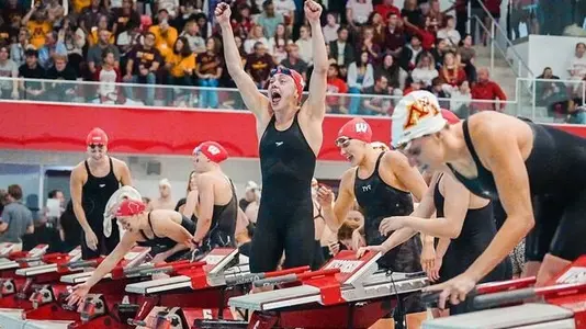 Celebration after Win during Minnesota Meet