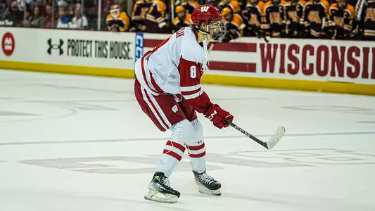 Jack Phelan on the ice vs. Minnesota