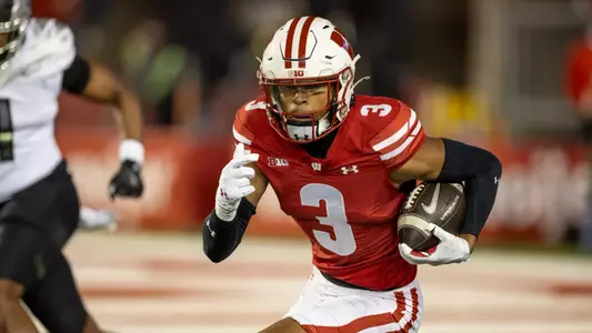 Wisconsin Badgers during a Big Ten Conference NCAA college football game against the Oregon Ducks, Saturday, Nov. 16, 2024, in Madison, Wis. (Photo by David Stluka/Wisconsin Athletic Communications)