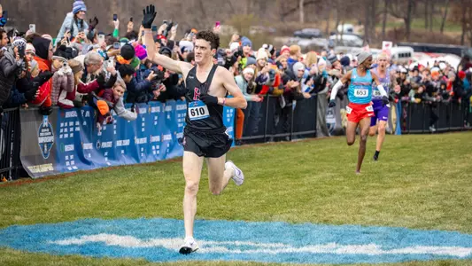 The Wisconsin Badgers host the NCAA cross country championship on the Zimmer Championship Course in Madison, Wisconsin, November 23, 2024. Photo by Tom Lynn/Wisconsin Athletic Communications