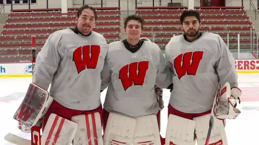 The three Wisconsin men's hockey goaltenders