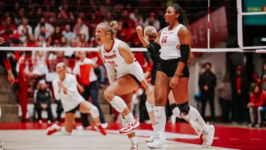 Lola Schumacher celebrates in match vs OSU