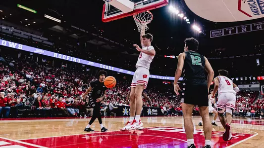 Nolan Winter dunks during a game against Chicago State