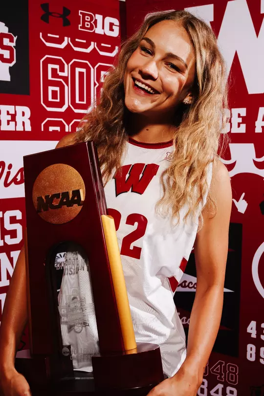 Julia Orzol with NCAA Trophy