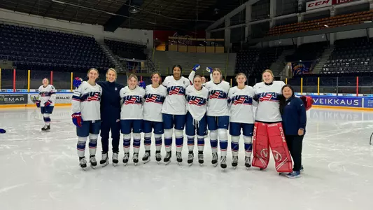 Badgers for Team USA at the Six Nations Tournament in Finland