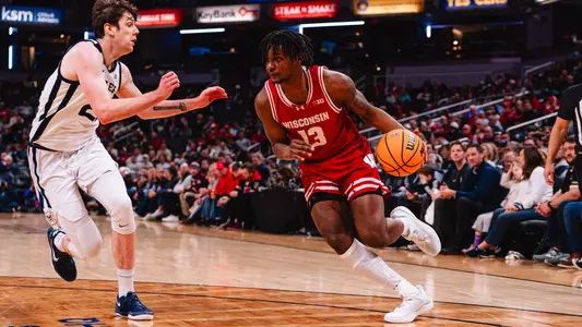 Xavier Amos drives against Butler