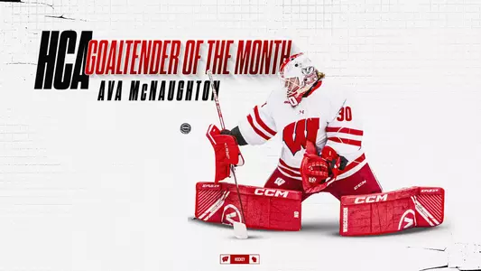 Ava McNaughton HCA National Goalie of the Month Graphic