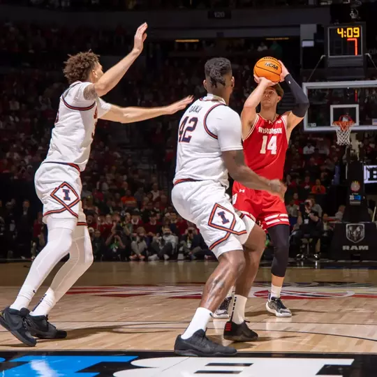MINNEAPOLIS, MN - MARCH 17, 2024 - the championship game between Wisconsin and Illinois at the 2024 TIAA Big Men's Basketball Tournament in Minneapolis, Minnesota. NOTE TO USER: Mandatory Copyright Notice: Copyright 2024 David Sherman Photography (Photo by David Sherman)