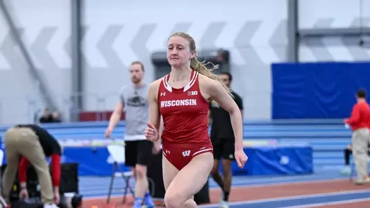 Maddie Hogan competes in the long jump at the Midwest Invite on Jan. 13 2024