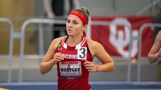 Alexa Westley competes at the Badgers Windy City Invitational on Feb. 9 2024