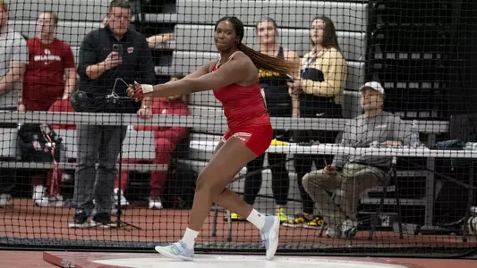 Chikere Oduocha competes at the Badgers Windy City Invitational on Feb. 9 2024