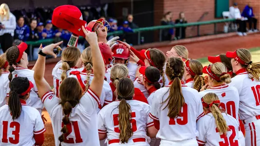 Badgers celebrate home run