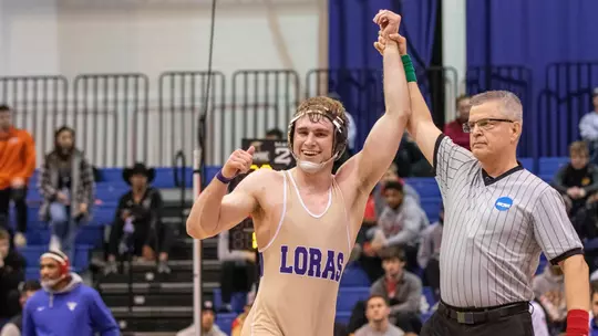 Shane Liegel wrestling at Loras
