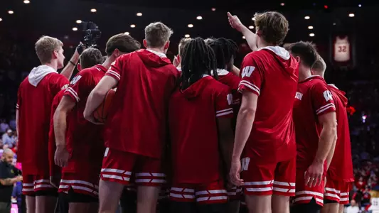 Wisconsin in a huddle