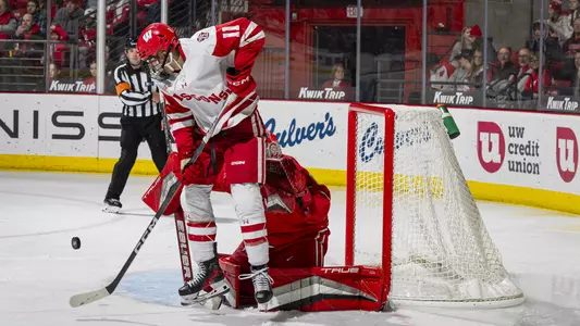 Simon Tassy in front of the Ohio State net.