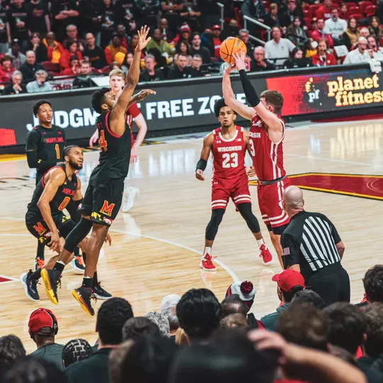Connor Essegian (3) against Maryland during 2022-23 season