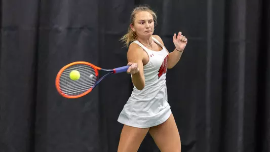 Kaja Jacobson fights hard during her match