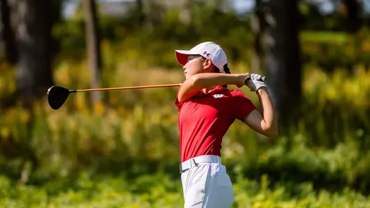 Vanessa Ho takes a swing at the 2023 Badger Invitational