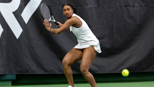 Ariel Johnson readies for a shot