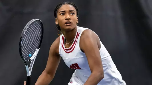 Ariel Johnson plays tennis