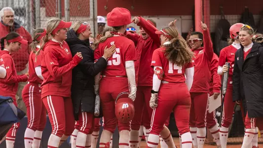 Softball celebrates Emmy Wells Home Run against Utah 3.02.24