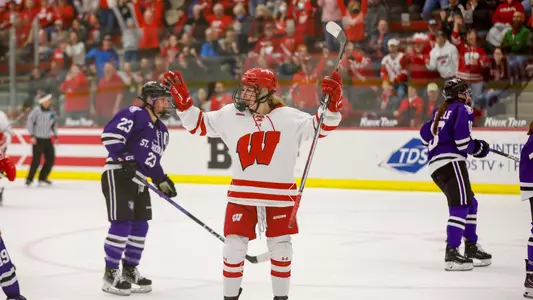 Casey O'Brien celebrates a goal against St. Thomas