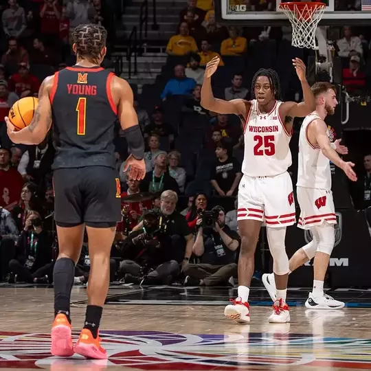 John Blackwell celebrates during a game against Maryland in the Big Ten Tournament