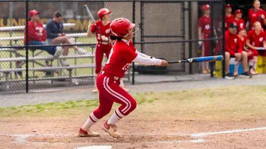 Eden Echevarria hits her first home run against UMBC