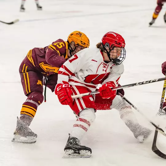 The #2 Wisconsin Badgers women’s hockey team defeat #5 Minnesota 4-3 in overtime in the LaBahn Arena at the University of Wisconsin- Madison on Feb. 16, 2024. (Photo by Taylor Wolfram / Wisconsin Athletics Communications)