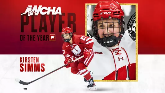 Kirsten Simms WCHA Player of the Year Graphic