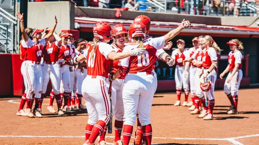Badgers celebrate home run