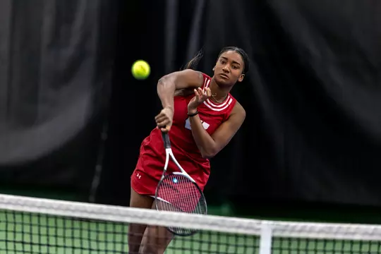 Wisconsin Badgers women’s tennis player
Ariel Johnson during a practice at the Nielsen Tennis Stadium, Tues., Jan. 9, 2024, in Madison, Wisconsin. (Photo by David Stluka/Wisconsin Athletic Communications)