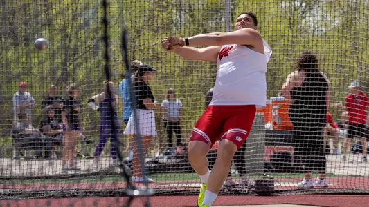 Jason Swarens competes in the hammer throw and discus throw at the 2023 Wisconsin Classic on May 5th