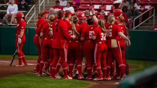 Badgers celebrate home run