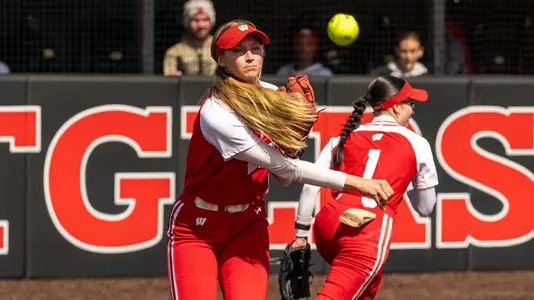 Skylar Sirdashney throws out runner against Rutgers