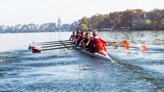 Lightweight Eight Lake Mendota Capitol Behind Them