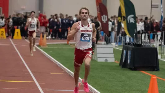 Jackson Sharp wins the 5000 meters at the 2024 Big Ten Indoor Championships
