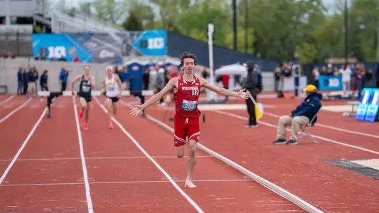Logan Measner wins the 3000 meter steeplechase on Day 2 of the 2024 Big Ten Outdoor Championships on Saturday, May 11th