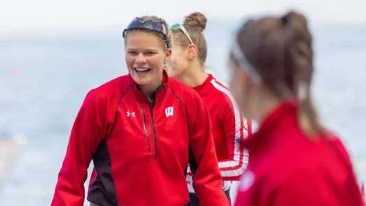 The Wisconsin Badgers womens team competes against Minnesota and Eastern Michigan on Lake Mendota on November 4, 2023. (Photo by Taylor Wolfram / UW-Athletics)