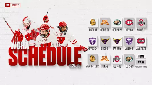 2024-25 Wisconsin Women's Hockey Schedule Graphic