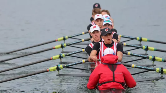 An eight rows on Lake Mendota