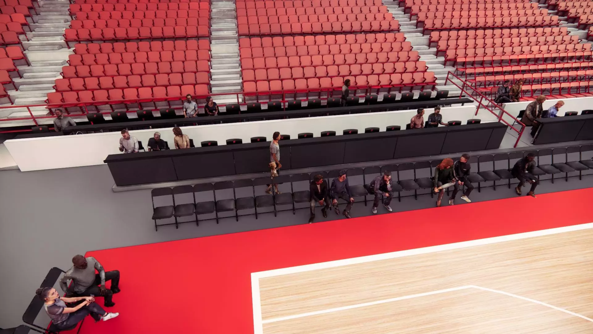 Rendering of new Kohl Center premium club seating at a basketball game