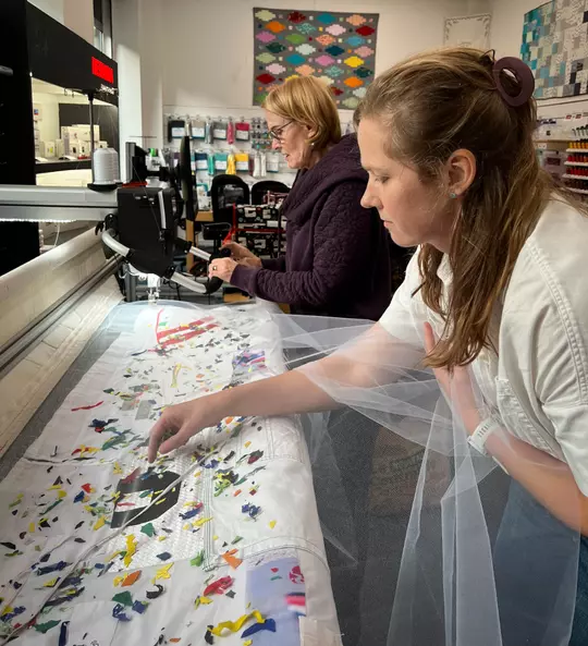 Grace Latz with her mother, Virginia, in Paris