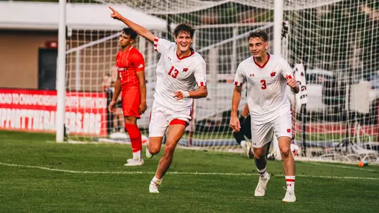Dean Boltz celebrates first goal