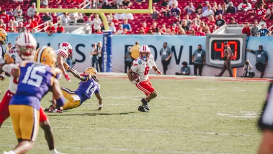 Will Pauling catches a pass in the ReliaQuest Bowl against LSU to close off the 2023 season