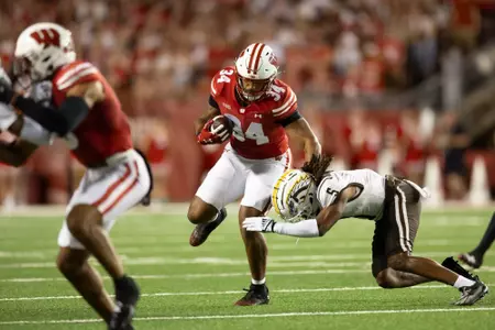 Wisconsin Badgers during an NCAA college football game against the Western Michigan Broncos, Friday, Aug. 30, 2024, in Madison, Wis. (Photo by David Stluka/Wisconsin Athletic Communications)