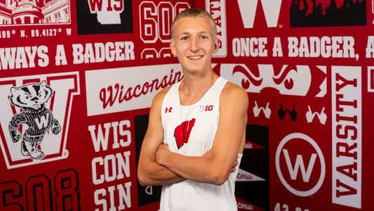 Wisconsin Badgers' Christian de Vaal poses during athletic portrait day Sept 3, 2024 in Madison, Wisconsin. Photo by Darren Hauck/Wisconsin Athletic Communications